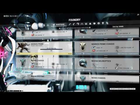 Warframe crafting nekros prime - checking out foundry