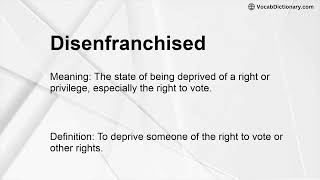 Disenfranchised Meaning