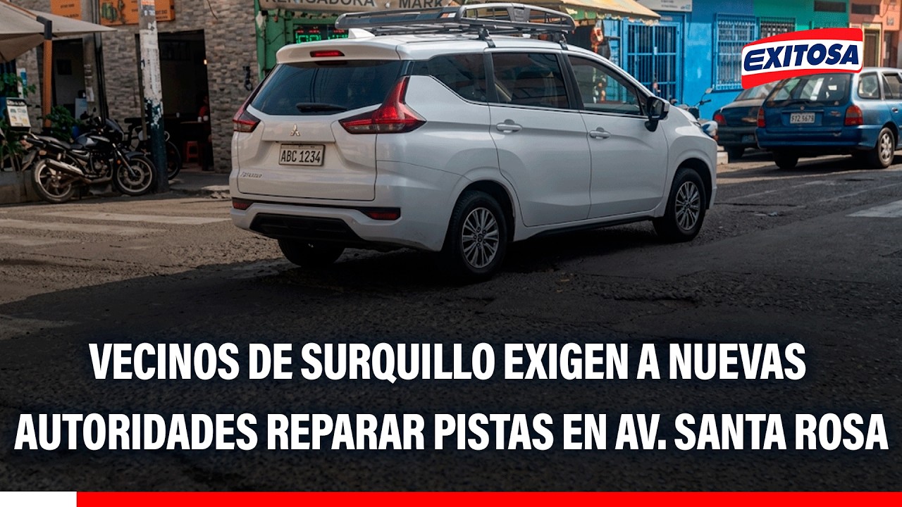 🔴🔵 Incomodidad entre vecinos de Surquillo por huecos en pistas de la avenida Santa Rosa