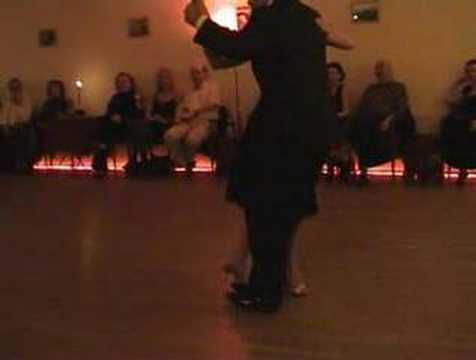  Silvina Valz  and  Dany Garcia  are  dancing  to  a  milonga
