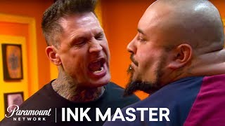 Kyle Goes Nuts On A Returning Human Canvas - Ink Master: Redemption, Season 2
