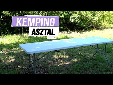 Összecsukható 240x74x74cm kemping asztal, kerti asztal fehér (LY-FH240) - Videó