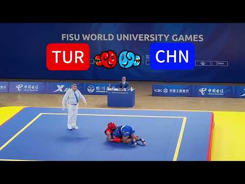 Liu Wenlong defeated the Turkish player to win the championship of the men's 80kg Sanda Wushu final.