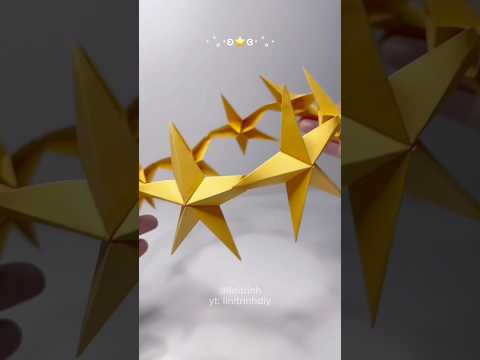Star Paper Crown #papercrown #paperstar #origami  #youtubecreatorcommunity