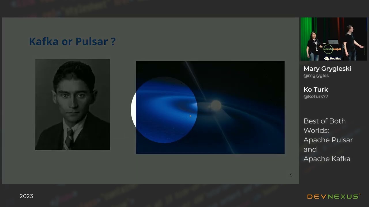 Devnexus 2023 - Best of Both Worlds: Apache Pulsar and Apache Kafka - Mary Grygleski, Ko Turk
