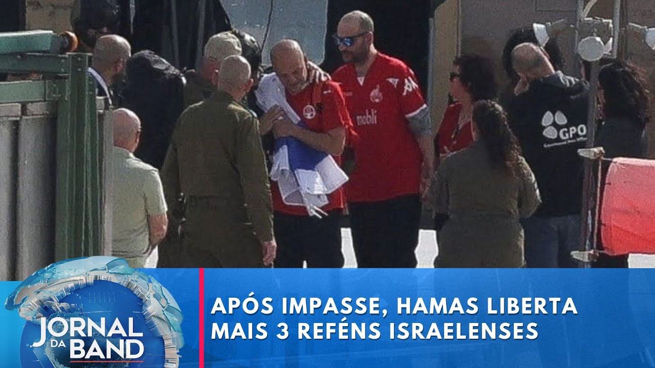 Após impasse, Hamas liberta mais 3 reféns israelenses | Jornal da Band