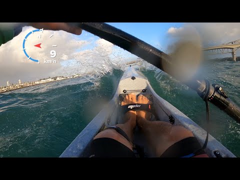 Surfing after the storm! Epic V7 surfski