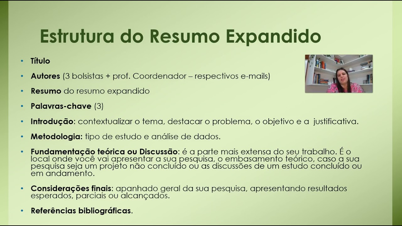 Orientação sobre a escrita do RESUMO EXPANDIDO