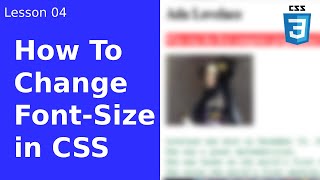 How to change Font-Size in CSS | Lesson 04 | CSS