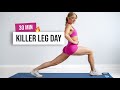 30 MIN KILLER Lower Body HIIT Workout - Legs and Glutes, No Repeat, No Equipment