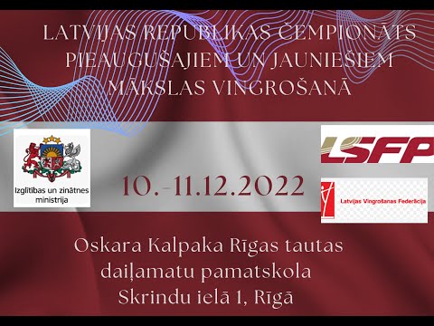Latvijas Republikas čempionāts pieaugušajiem un jauniešiem mākslas vingrošanā 9.plūsma 10.12.2022.