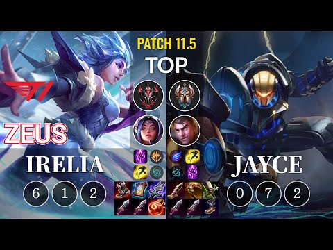 T1 Zeus Irelia vs Jayce Top - KR Patch 11.5