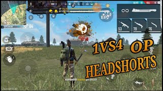 1vs4 Challenge ,Shotgun op headshots😍😍
