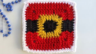 Crochet Christmas Santa Granny Square Tutorial