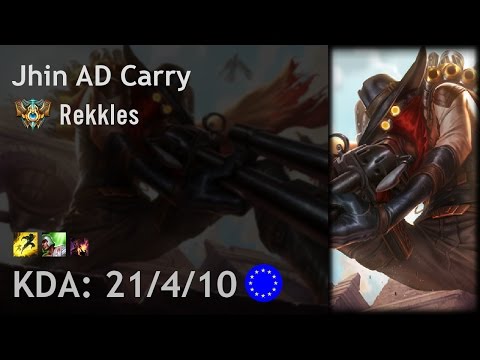 Jhin AD Carry vs Vayne - Rekkles - EUW Challenger Patch 6.21