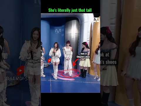 Haewon of Nmixx reaction to Chiquita's height #babymonster #chiquita #nmixx #haewon #shorts #fypシ