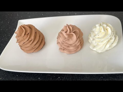 Whipped ganaches with three types of chocolate