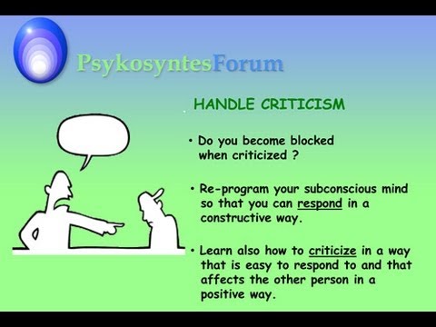 Handle Criticism Well