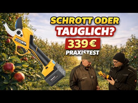 Obsthof Raddatz - 339 € Akku-Schere im Praxistest – Schrott oder tauglich? SWANSOFT PRU-45 Plus
