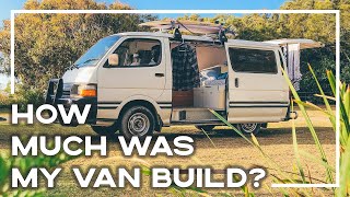 How Much Did My Camper Van Cost To Build? 🚐 (Toyota Hiace Inc Solar Setup) | Stoked For Travel