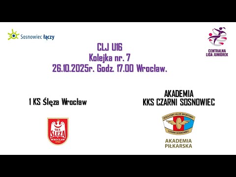 CLJ U16 Kobiet: 1 Ślęza Wrocław vs Akademia KKS Czarni Sosnowiec