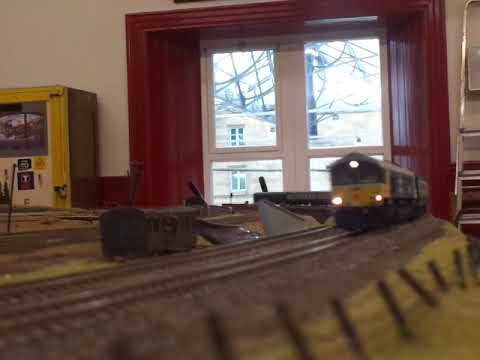 The Class 66 BR Blue Large Logo (GBRf) No.66789 'British Rail' was running on OO Gauge Layout.