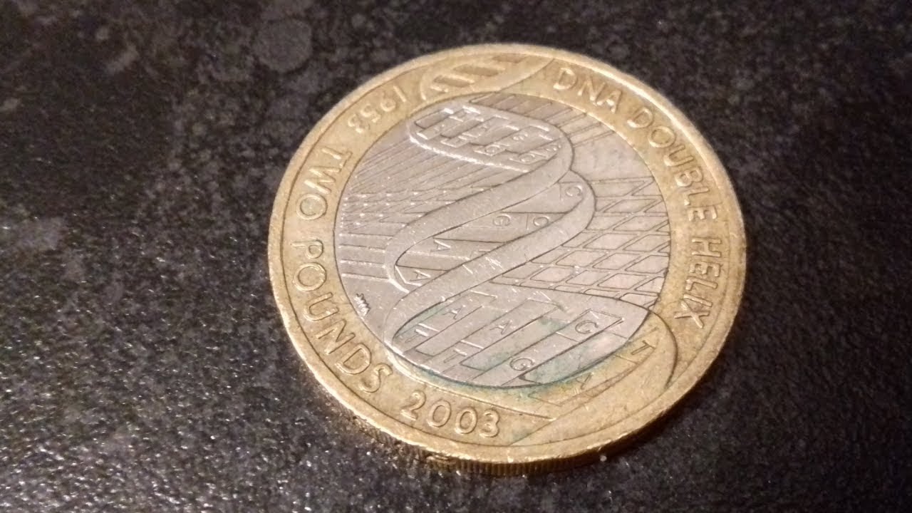 Watch video £2 Coin DNA Double Helix 2003 50th Anniversary Now £2 Coin DNA Double Helix 2003 50th Anniversary