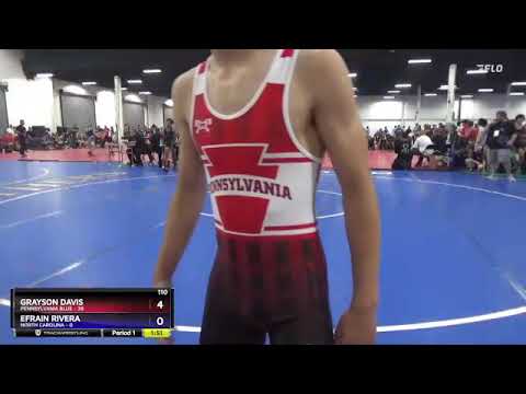110 Lbs Quarterfinals (8 Team) - Grayson Davis, Pennsylvania Blue Vs Efrain Rivera, North Carolina