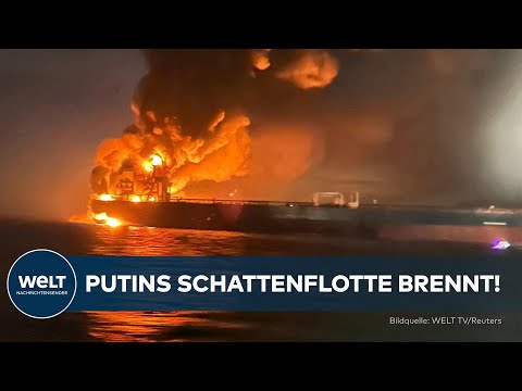 PUTINS SCHATTENFLOTTE: Feuerhölle im Schwarzen Meer – Öltanker stehen in Flammen! Böser Verdacht