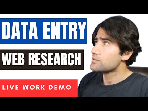 Data Entry and Web Research Tutorial for beginner Live Demo Work with Practice File