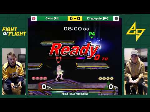 Qwins (Samus) vs. Kingpugster (Sheik) | SSBM Pool 8 | FoF8