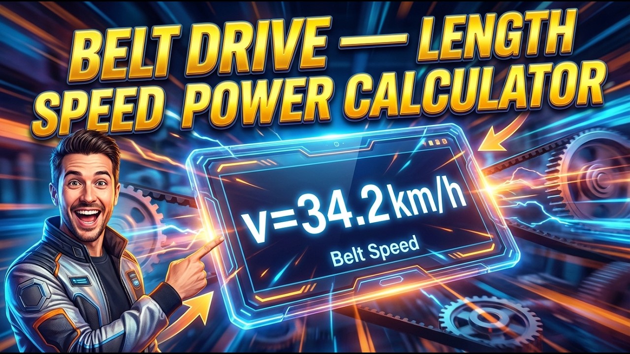 Belt Drive Calculator — Length Speed Power