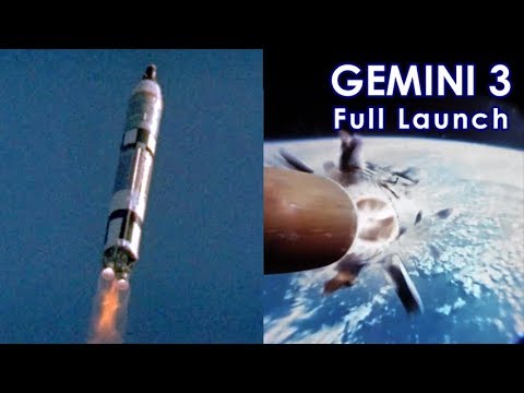 GEMINI 3 Launch to Staging [HD source] (1965/03/23)