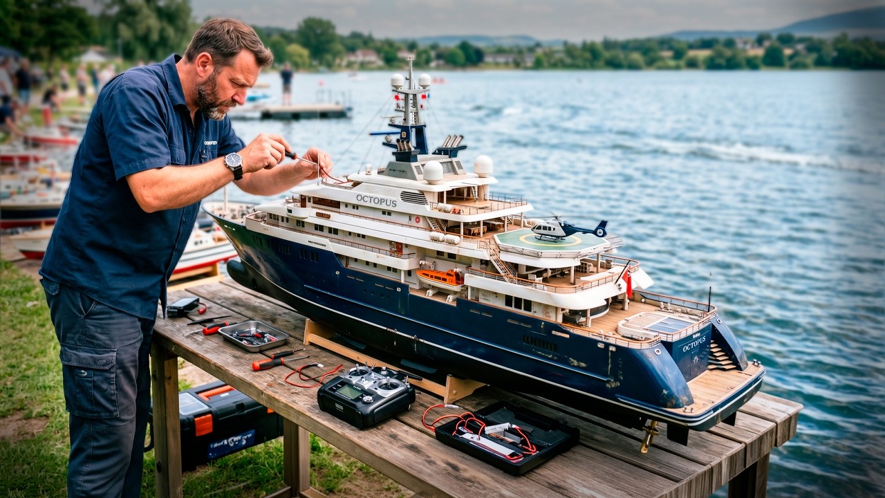 MAN SPENDS 13 MONTHS Building a Massive OCTOPUS SUPERYACHT RC Model