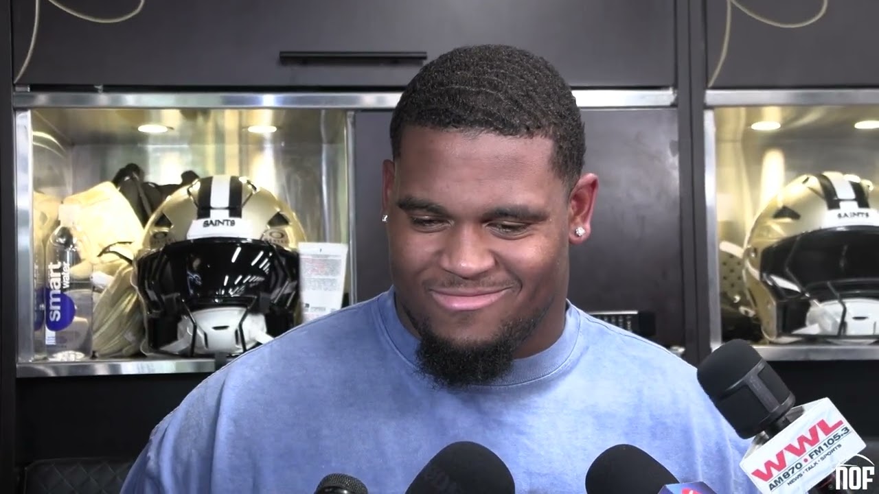 Saints LT Kelvin Banks Jr. on personal progress, Tyler Shough's leadership