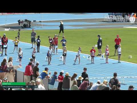 Girls U9 60m Hurdles Timed Final 3: 2022/23 State Track and Field Championships