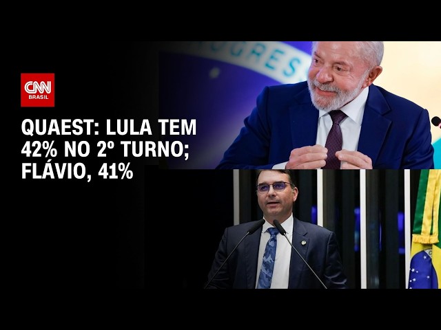 Quaest: Lula tem 42% das intenções de voto no 2º turno; Flávio, 41% | LIVE CNN