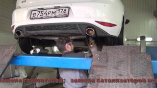 Установка прямоточных глушителей Volkswagen Golf GTI APR