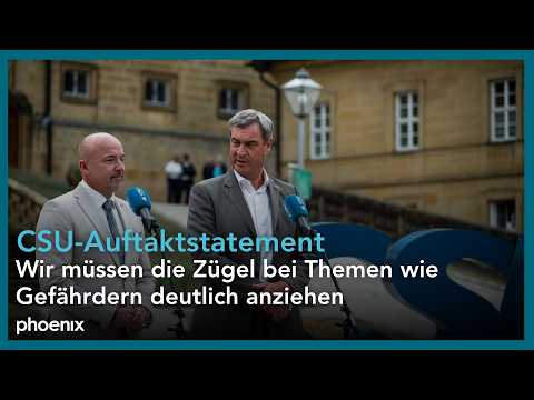 Video Thumbnail: CSU Sommerklausur: Gemeinsames Auftakt-Statement mit Hoffmann und Söder | 27.07.26