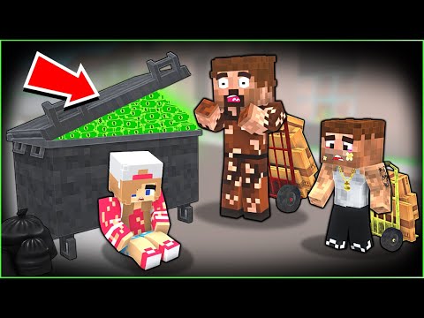 FAKİR VE AİLESİ KARTON TOPLAYARAK ZENGİN OLDU! 😱 - Minecraft