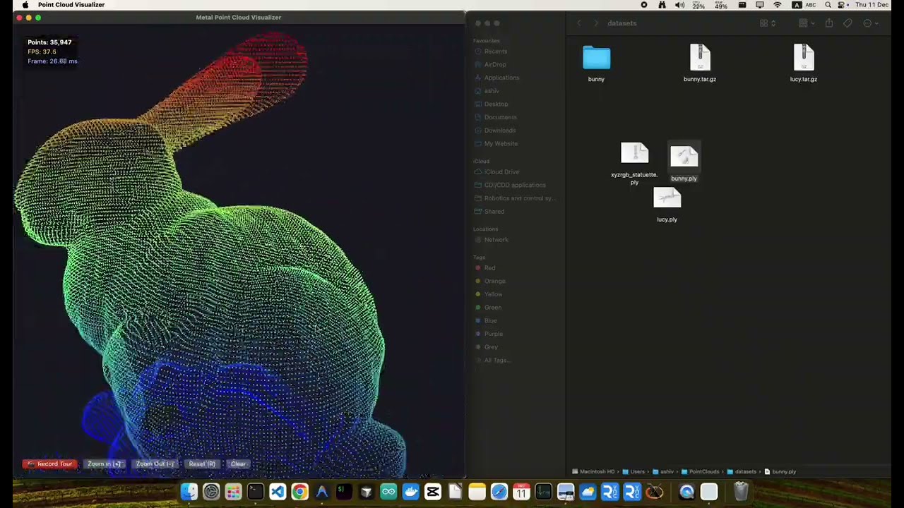 Real-Time Point Cloud Rendering: 80 Million Points on Apple Silicon (No Optimization)