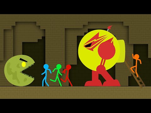 Red and Blue , Stickman Animation Complete Edition - ( Robot Pacman)