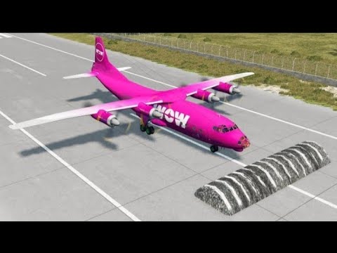 Planes Vs Massive Speed Bump beamng drive  ||  BeamNG.drive  ||  BeamNG Driving  ||