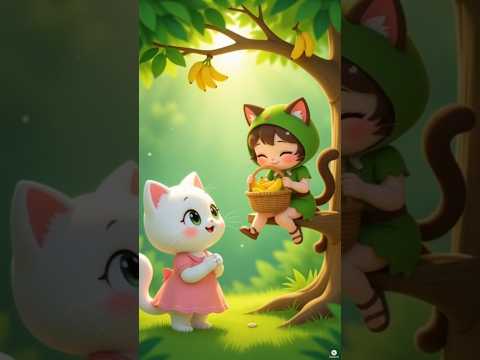 Hungry Cat Story 🍌 | Cute 3D Animated Friendship Short | Jelly Belly Style Animation