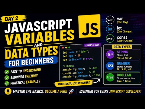 Javascript Variables And Data Types Tutorial For Beginners Learn Js Basics