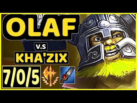DARDOCH (OLAF) vs KHA'ZIX - 7/0/5 KDA JUNGLE GAMEPLAY - NA Ranked MASTER