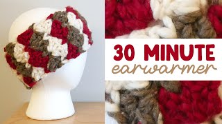 30 Minute CROCHET EARWARMER (Great Last Minute Project!)