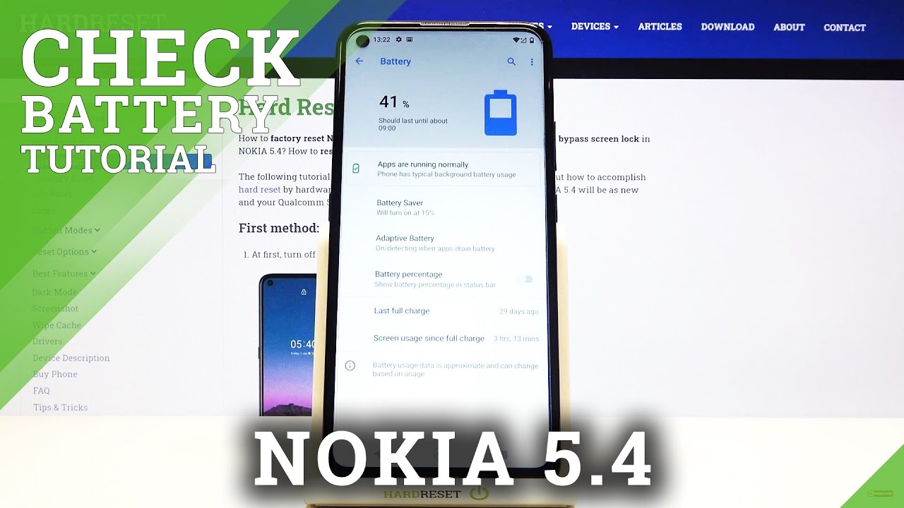 How to Show Battery Percentage in NOKIA 5.4– Battery Information