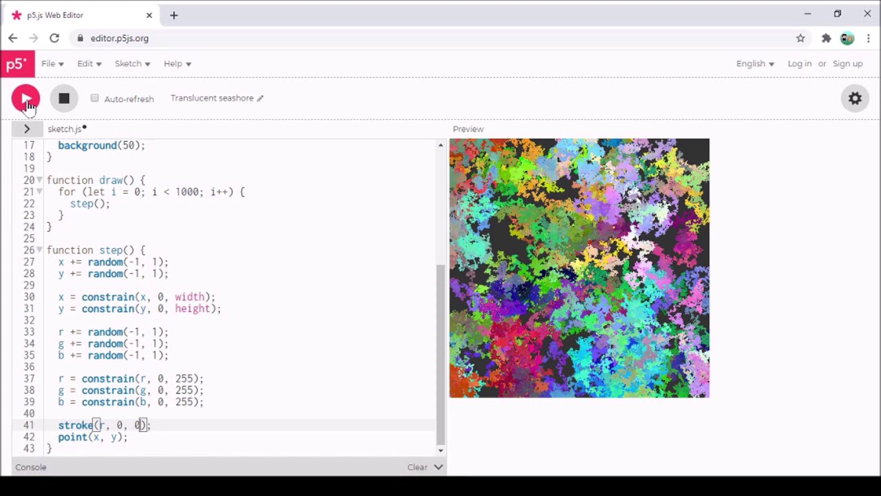 Random Walker - p5.js Let's Code