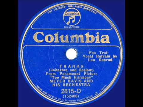 1933 Meyer Davis - Thanks (Lew Conrad, vocal)